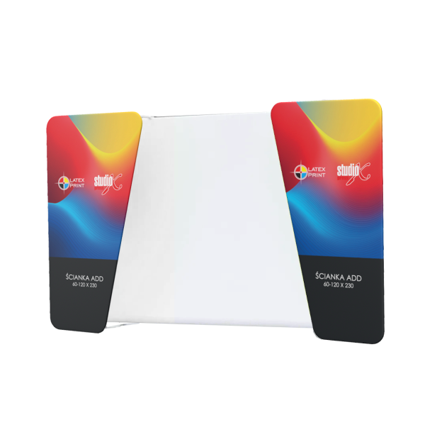 Ścianka add ścianka ekspozycyjna, która pozwoli Ci rozszerzyć Twoją przestrzeń reklamową. Totem stworzony jako dodatek do ścianek