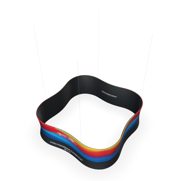 podwieszany system wystawienniczy w kształcie koniczyn