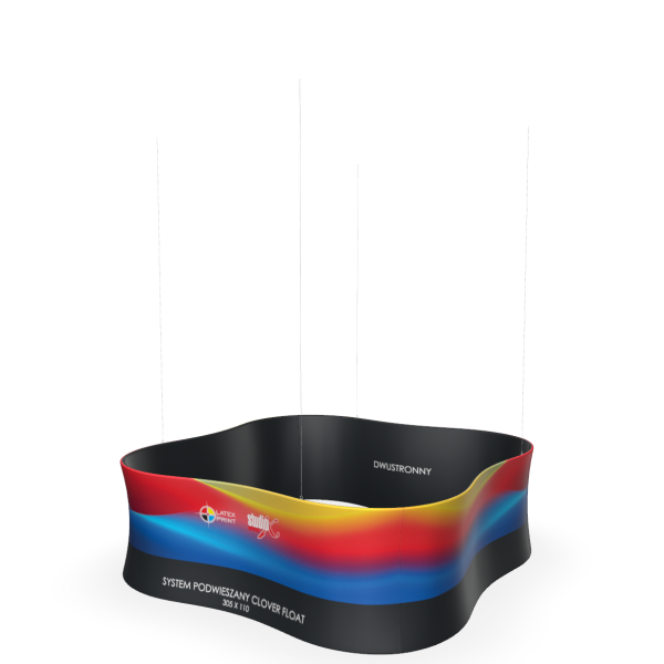 podwieszany system wystawienniczy w kształcie koniczyn