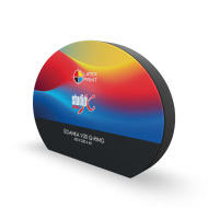 ścianka tekstylna o okrągłym kształcie. Ścianka tekstylna okrąg.