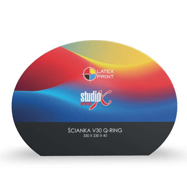 Ścianka Qring ścianka tekstylna o okrągłym kształcie. Ścianka tekstylna okrąg.