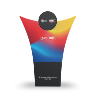 ścianka reklamowa o nietypowym kształcie . sprawdzi się jako uzupełnienie stoiska targowego, recepcji, imprezy firmowej czy wydarzeń firmowych.