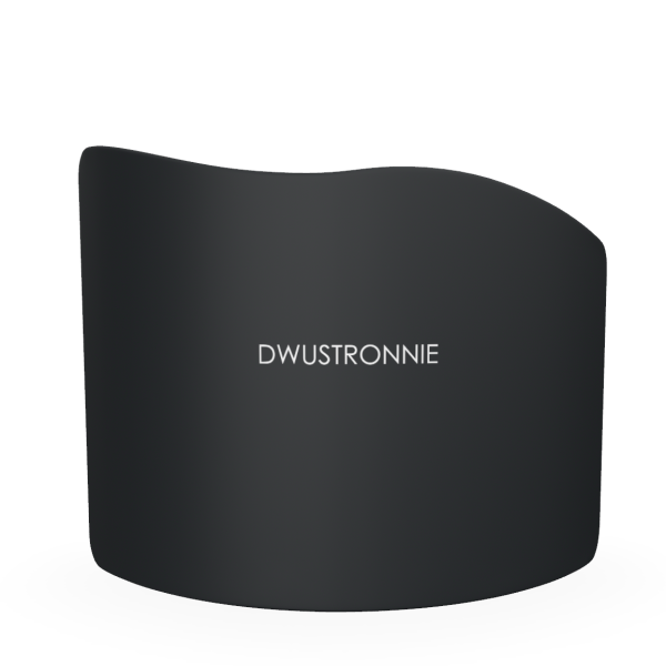 mobilna ścianka reklamowa o zwariowanym kształcie, stoisko targowe