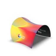 Ścianka reklamowa tunel o oryginalnym i przyciągającym uwagę kształcie pozwoli wyróżnić się na tle standardowych systemów. Ścianka może służyć jako namiot.