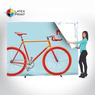 ścianka tekstylna typu popup z grafiką tekstylną HOPUP