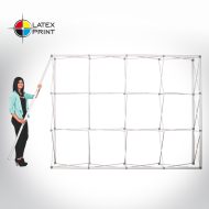 ścianka tekstylna typu popup z grafiką tekstylną HOPUP