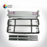 ścianka tekstylna typu popup z grafiką tekstylną HOPUP