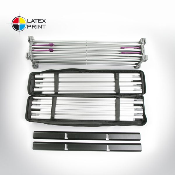 ścianka tekstylna typu popup z grafiką tekstylną HOPUP