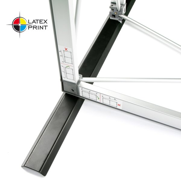 ścianka tekstylna typu popup z grafiką tekstylną HOPUP