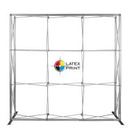 ścianka tekstylna typu popup z grafiką tekstylną HOPUP