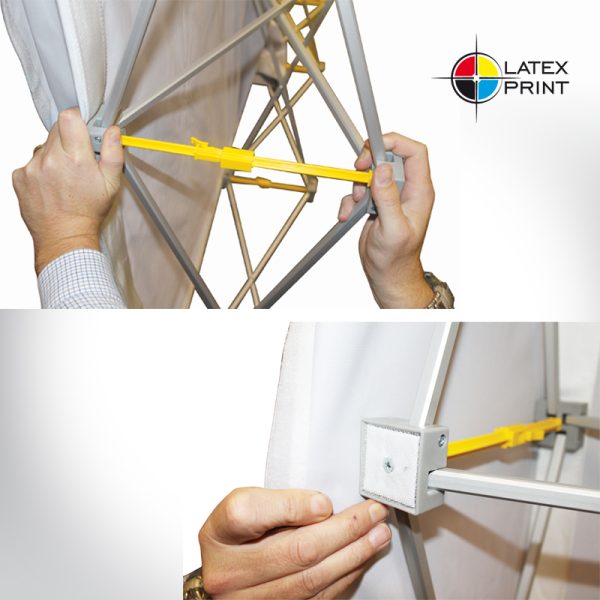 ścianka prosta tekstylna typu popup hopup