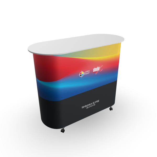 Wyposażone w praktyczną półkę, stoisko reklamowe zostało stworzone dla pełnej wygody podczas eventów, targów, kongresów i spotkań biznesowych. trybunka reklamowa, która wprowadzi nowy wymiar do Twoich akcji promocyjnych, targowych i eventowych.