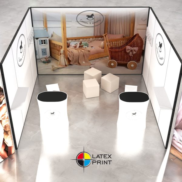 Mobilny modułowy system zabudowy targowej beznarzędziowy