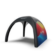 Namiot dmuchany imprezowy, który wykorzystasz nie tylko jako zabezpieczenie przed warunkami atmosferycznymi, ale również jako nośnik reklamy. Nadruk własnych grafik.