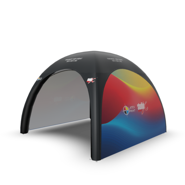 Namiot stałociśnieniowy AIR 3x3 Namiot dmuchany imprezowy, który wykorzystasz nie tylko jako zabezpieczenie przed warunkami atmosferycznymi, ale również jako nośnik reklamy. Nadruk własnych grafik.
