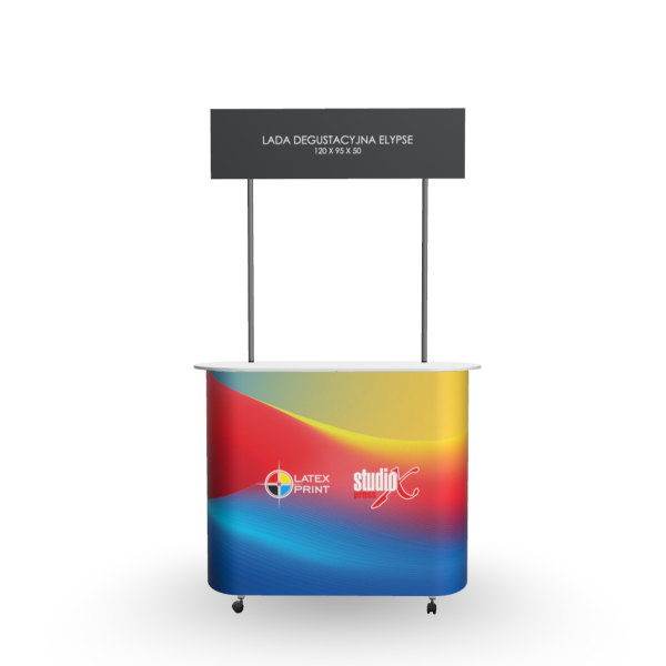 Stoisko reklamowe, trybunka z toperem, lada degustacyjna Standard i mini