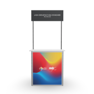 Stoisko reklamowe, trybunka z toperem, lada degustacyjna standard