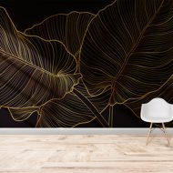 Art Déco BROWN PALMS - tapeta na wymiar - obrazek 2