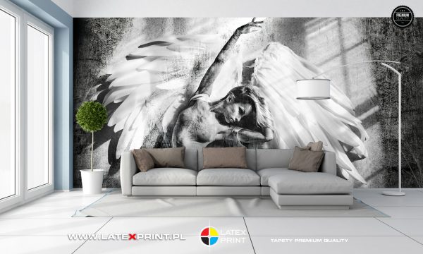 Seria grafik GREY ART tapety naklejki plakaty Anioł Angel tapeta