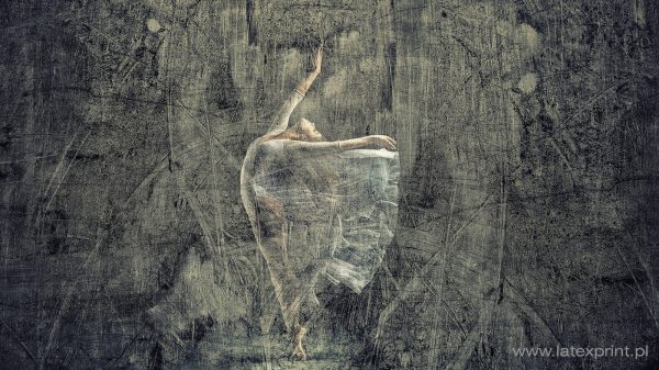 Seria grafik GREY ART tapety naklejki plakaty Balerina