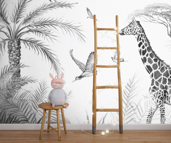 czarno biała tapeta dziecięca