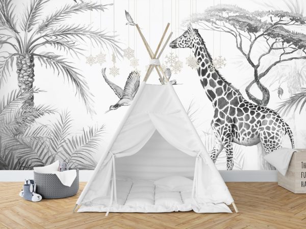 tapeta do pokoju dziecięcego czarno biała tapeta dziecięca