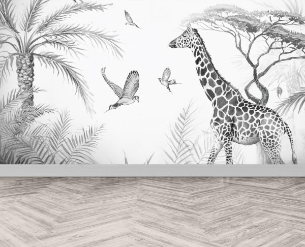 czarno biała tapeta dziecięca