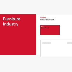 Poland. Business Forward, Grafika promocyjna prezentująca oznakowanie zgodne z wytycznymi Marki Polskiej Gospodarki Poland Business Forward, przeznaczony dla firm korzystających z dofinansowania FENG 2.25. Widoczne panele w pozycji poziomej, logotyp programu oraz komunikat sprzedażowy podkreślają zastosowanie grafiki jako elementu identyfikacji wizualnej stoisk targowych i wystawienniczych przedsiębiorców.