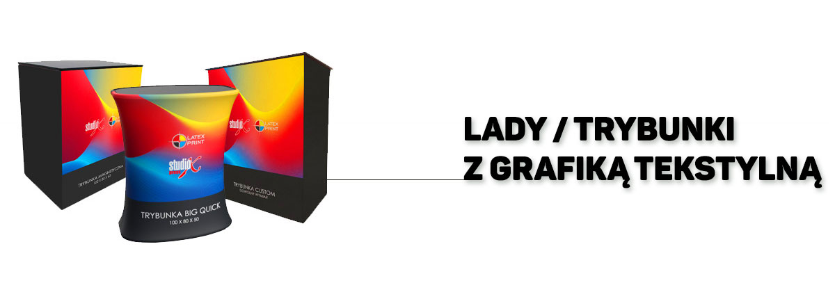 trybunki z grafiką tekstylną
