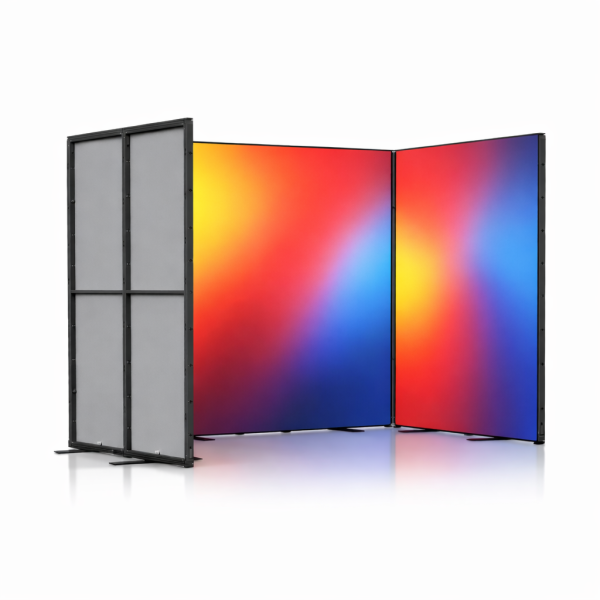 MultiXFrame_stoisko_2x3 Moduły ścienne – 7 szt. 1 m szer. × 2,5 m wys. (możliwość powiększenia wysokości na 3m lub 3,5m)